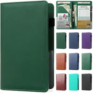 Server Books for Waitress,Leather Waiter Book with Zipper Pocket, Server Booklet Restaurant Waitstaff Organizer, Serving Book Guest Check Book Holder  Pocket Fits Server Apron