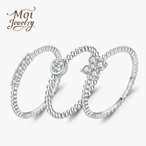 S925 Sterling Silver Synthetic Moissanite Stackable Ring Set – Versatile & Stylish for Any Occasion fashion jewelry