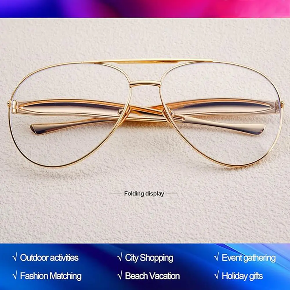 SummerVibes】2Pcs Retro OVERSIZED Metal Frame Fashion  display picture 1