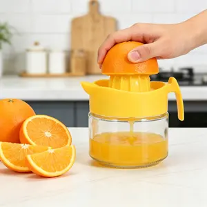 Manual Citrus Lemon Juicer Squeezer with Glass Measuring Cup and Pour Spout