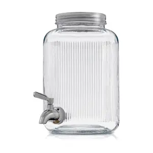 JoyJolt Glass Fluted Drink Dispenser - 1 Gallon