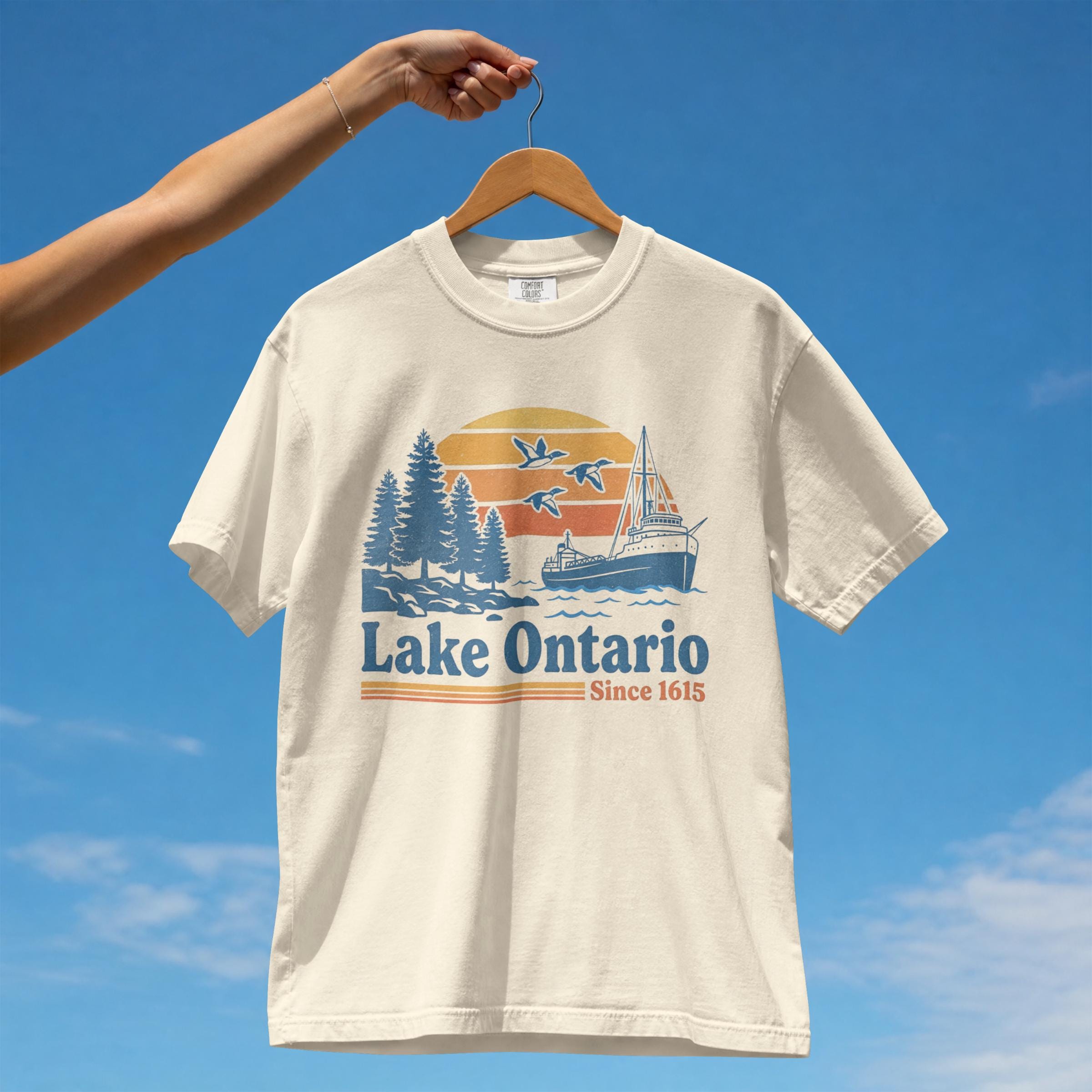 Lake Ontario Shirt, Great Lakes Resist Comfort Colors Tee, Vintage Canada Lake Shirt, Ontario Vacation Gift, Coastal Sailing Travel Tee, Retro Lake Life Shirt Print Tee, Andrew Clothings