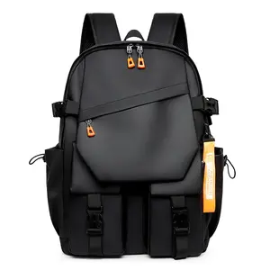 Unisex Solid Color Zipper Outdoor Backpack, Large Capacity Waterproof & Wear-Resistant Backpack with Side Usb Port Design, Casual Multi-pocket Computer Backpack, Short Trip Storage Bag, School Student Backpack