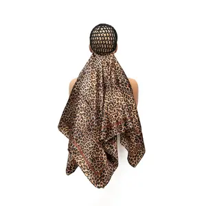 Wrap Cap Hair Net with Scarf, Heatless Silk Press Hair Care, Shower Cap