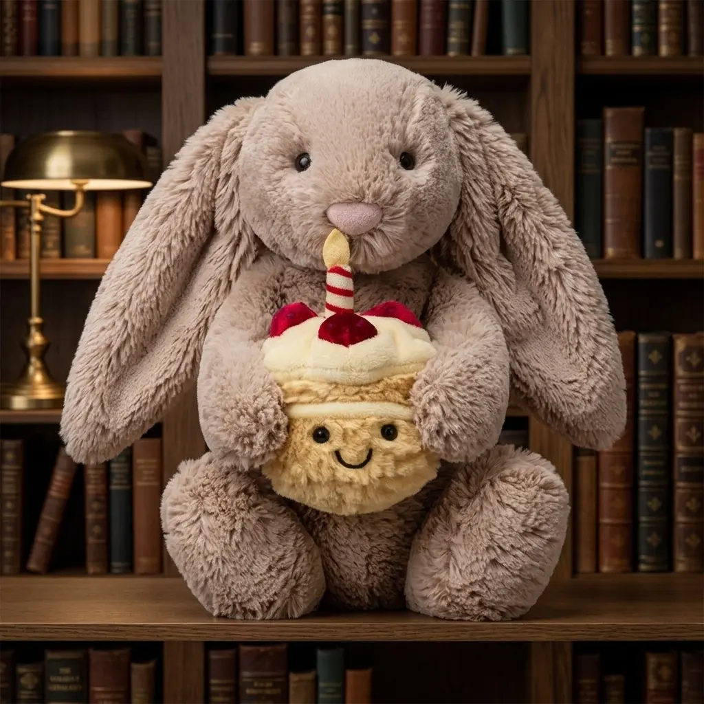 Jellycat Bashful Beige Bunny Birthday Celebration Special Edition Keepsake Cherished Gift