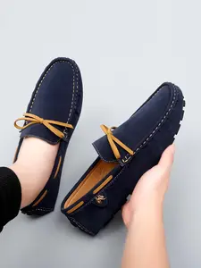 Men's Business Style Solid Color Slip-on Loafers, Fashionable Casual Comfortable Flat Shoes for Daily Wear, Lightweight Breathable Shoes for Men, Boy, Walking Shoes, Footwear