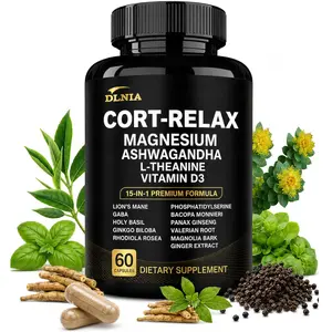 Super Calm Cortisol Supplements for Women & Men with Magnesium Glycinate, Ashwagandha, L-Theanine, Phosphatidylserine, Ginkgo & Lions Mane for Calm, Focus, Mental Clarity, Relaxation, Sleep, Energy