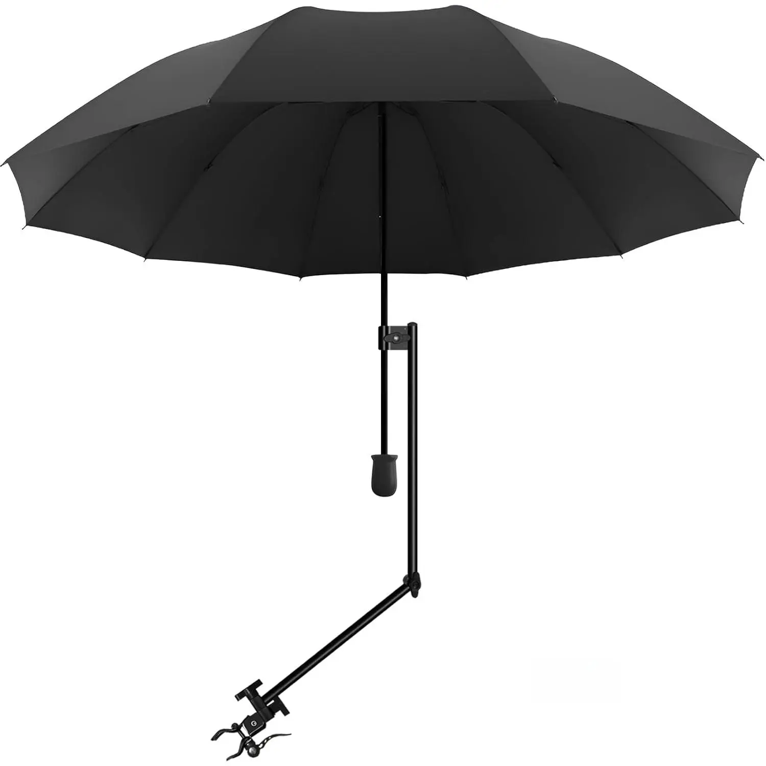 UPF 50+ Fishing Beach Umbrella with Adjustable Universal Clamp, Outdoor Parasol, Tilt Mechanism for Outdoor Sun Protection
