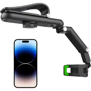 Rotatable and Retractable  Phone Holder - 1080 Multifunction Sun Visor Universal 360 Rotating Cell Phone Holder Mobile Mount for  Rear View Mirror