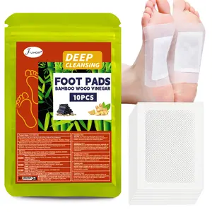 10 foot patches, natural bamboo wood vinegar ginger powder foot care pads, better for use after foot bath