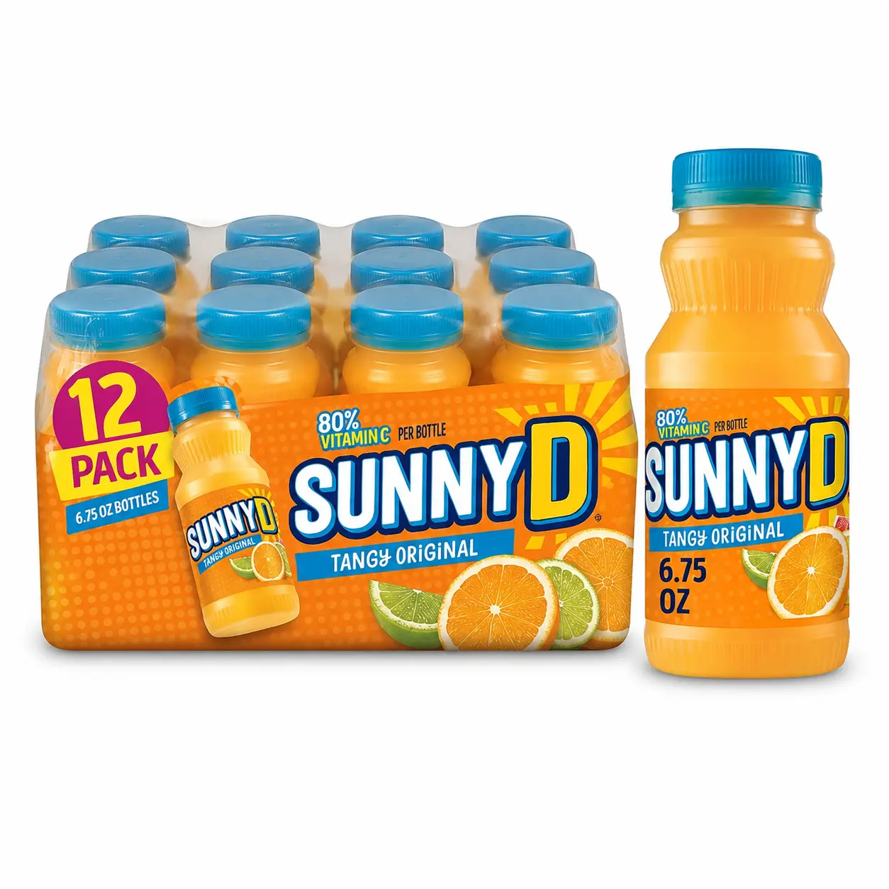 SunnyD Tangy Original Orange Flavored Citrus Punch, 6.75 fl. oz., 12 pk.