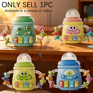 Baby Music Toy, 1 Count Bottle Design Light Music Baby Teether Toy, Interactive Early Education Toy for Newborns & Infants, Sensory Teether