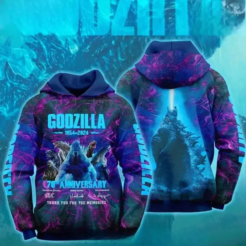 Godzilla Movie 70th Anniversary Hoodie 3D Hoodie All Size S-5XL