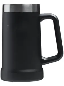 Stay-Chill Beer Stein 24 oz | Heavy Duty Big Grip Handle | Beer Tumbler Drink Cup, Holds 2 Cans | Insulated Stainless Steel Party Mug | BPA-Free