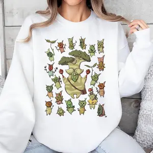 Zelda Korok Breath of The Wild Hylia Graphic Sweatshirt, Cute Korok Zelda Plant Lover Floral Sweatshirts for Men & Women