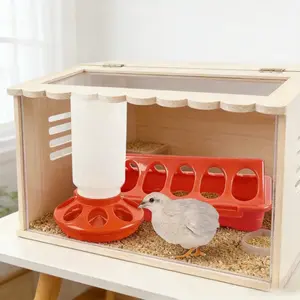 2pcs Must-Have Automatic Poultry Waterer for Backyard Farmers - Red White Small Water Container for Chickens Birds