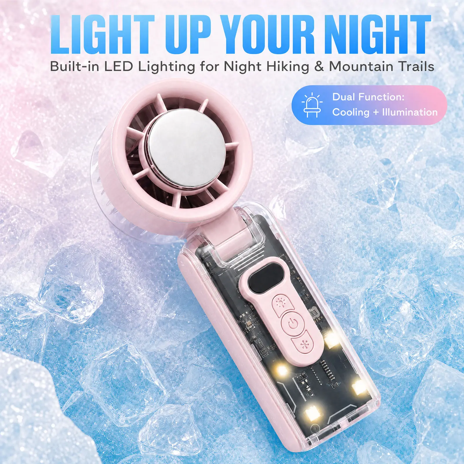 Mini Rechargeable Ice Cooling Fan: Your Go-To for Outdoor, Makeup & On-the-Go