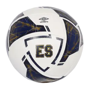 Umbro El Salvador Soccer Ball with "ES" Design, White and Dark Blue Patterns, Ideal for Various Sports and Activities
