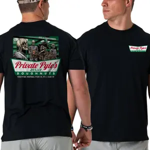 U.S. Marines Private Pyle T-Shirt, Skeleton Drill Instructor Graphic 2 Sides Parody Design, Military Pride Apparel Gift for Men & Women, Streetwear, Graphic Tee, 2000s Outfits Cotton