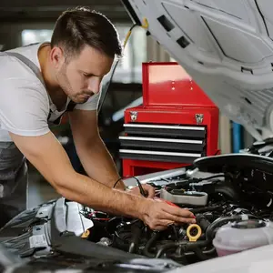 HPDMC Rolling Garage Workshop Tool Organizer – 19.8″ x 11″ x 35.8″, 3-Drawer Chest