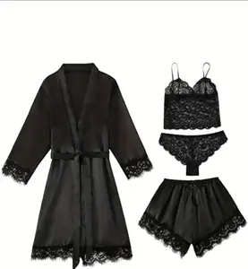 4pc Lingerie Robe Set