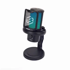 Lmbgm RGB Capacitor Microphone, USB Streaming Mic, Plug-And-Play, Heart-Shaped Directional Design, USB Noise Reduction, 3.5mm Audio Interface