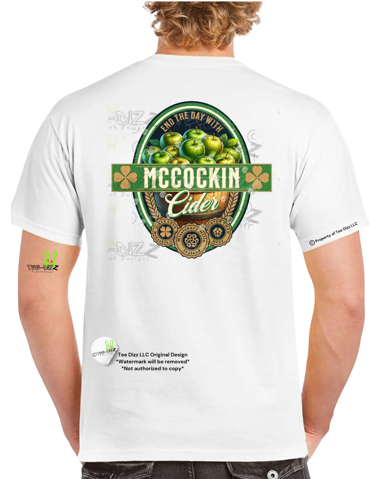 McCockin Cider Men's funny T-shirt- Crewneck humor Menswear Casual Tshirt