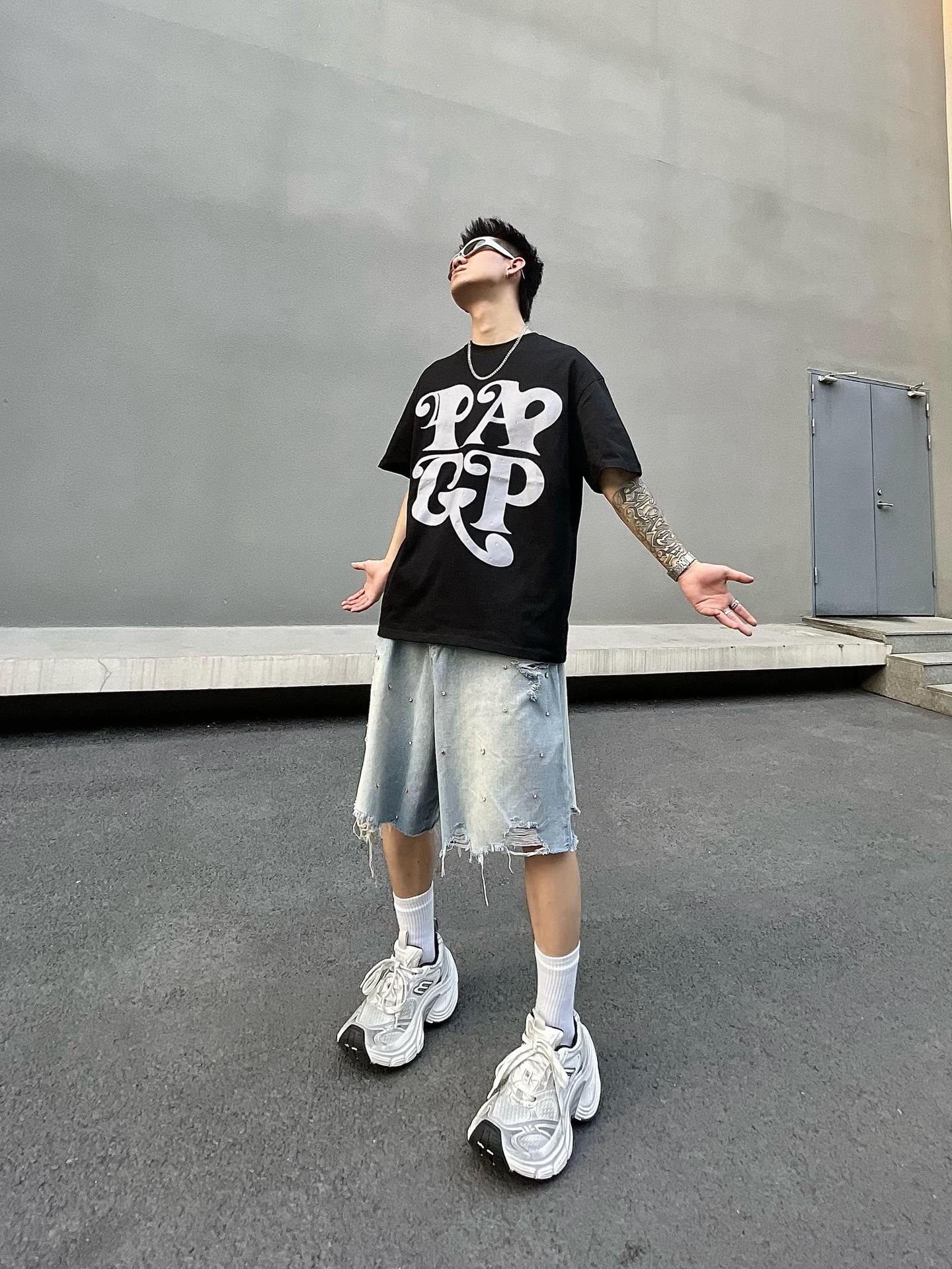 Noctra Frayed-edge Loose-fit Casual Versatile Denim Shorts