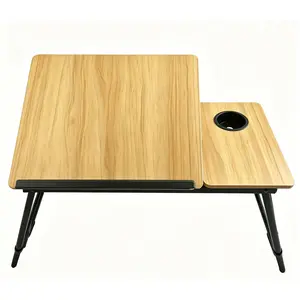 Foldable Laptop Bed Table, Adjustable Lap Desk, Small Laptop Table With Cup Holder, Foldable Bed Tray Table For Dining And Working On Sofa, Chair Or Floor, Bedside Table For Home Bedroom, Portable Bedside Table With Reading Stand, Breakfast Tray Stand ...