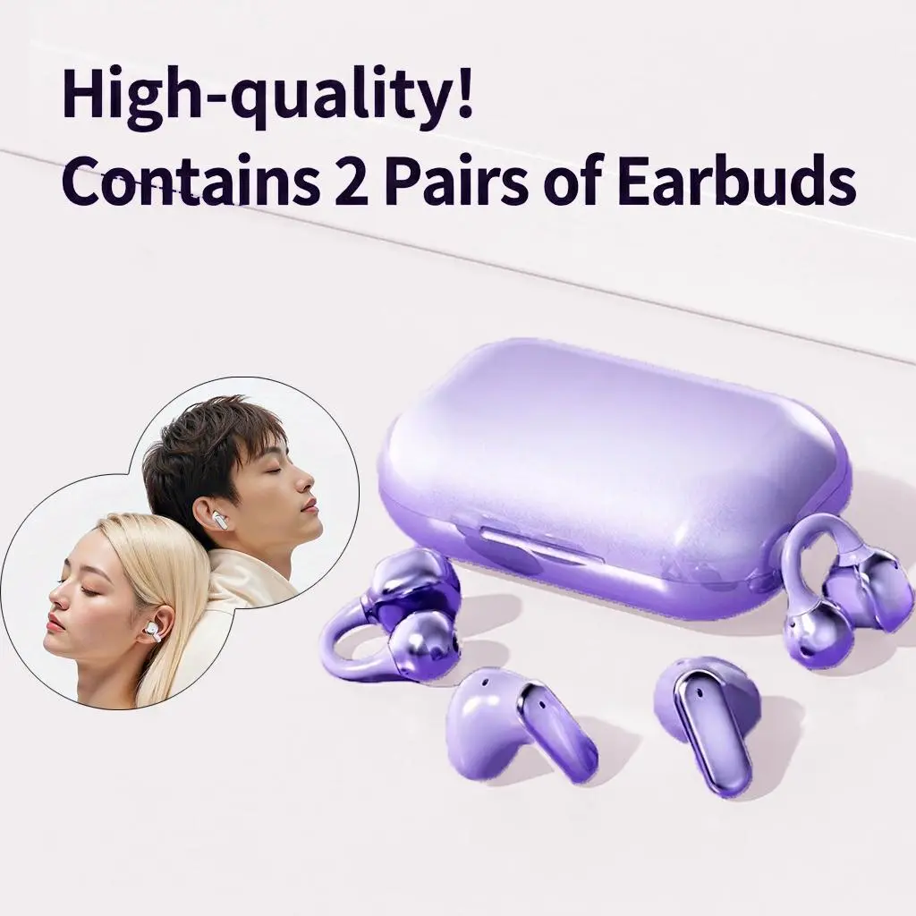 2026 New Two Pairs Wireless Couple Earbuds with LED Display – Bluetooth 5.4 In-Ear & Clip-On Headphones for Gaming, Music, Movies & Cute Gift Ideas,Summer Vibe