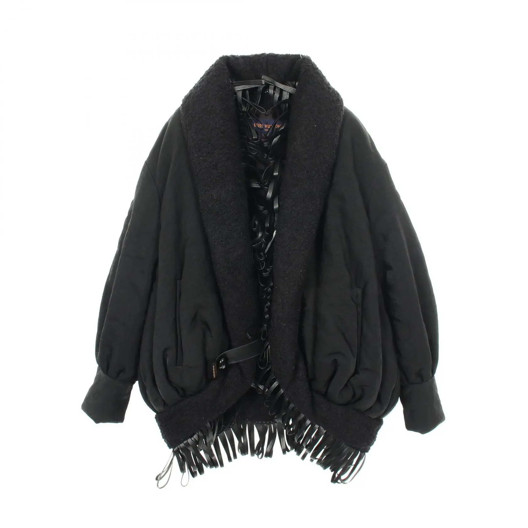 Pre-owned Louis Vuitton Wool Small Leather Goods Padded Mohair Jacket
