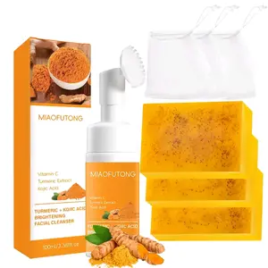 Turmeric Brightening Face Duo – Cleansing Mousse + Exfoliating Soap, For Smooth, Even-Looking Skin | Daily Use