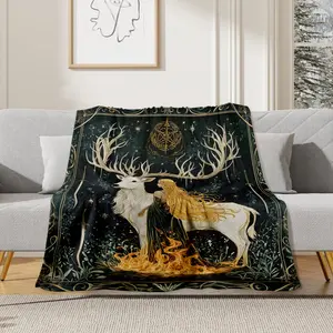 Glass Throne Comfortable Flannel Blanket, Book Lover Decorative Throw Blanket, Soft Flannel Material, Perfect for Sofa Bed Chair Dorm Decoration, Soft Blankets