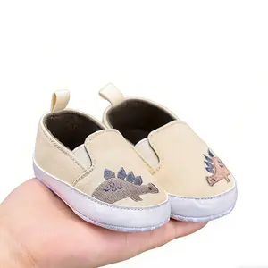 Toddler Slip-On Sneakers Cute Animal Embroidery Baby Canvas Shoes Soft Sole Infant Walking Flats for Newborn outdoorfun