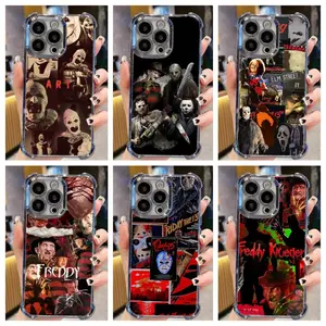 Horror Movie - Halloween Phone Case | Pennywise | Freddy Krueger | Scary Scream Terrifier | Cover for iPhone 17 Pro Max Air 16 15 14 13 12 SE Max Pro,& Samsung Galaxy S25 Ultra S24 S23 S22 S21 Plus  Gift #IPWSJ26