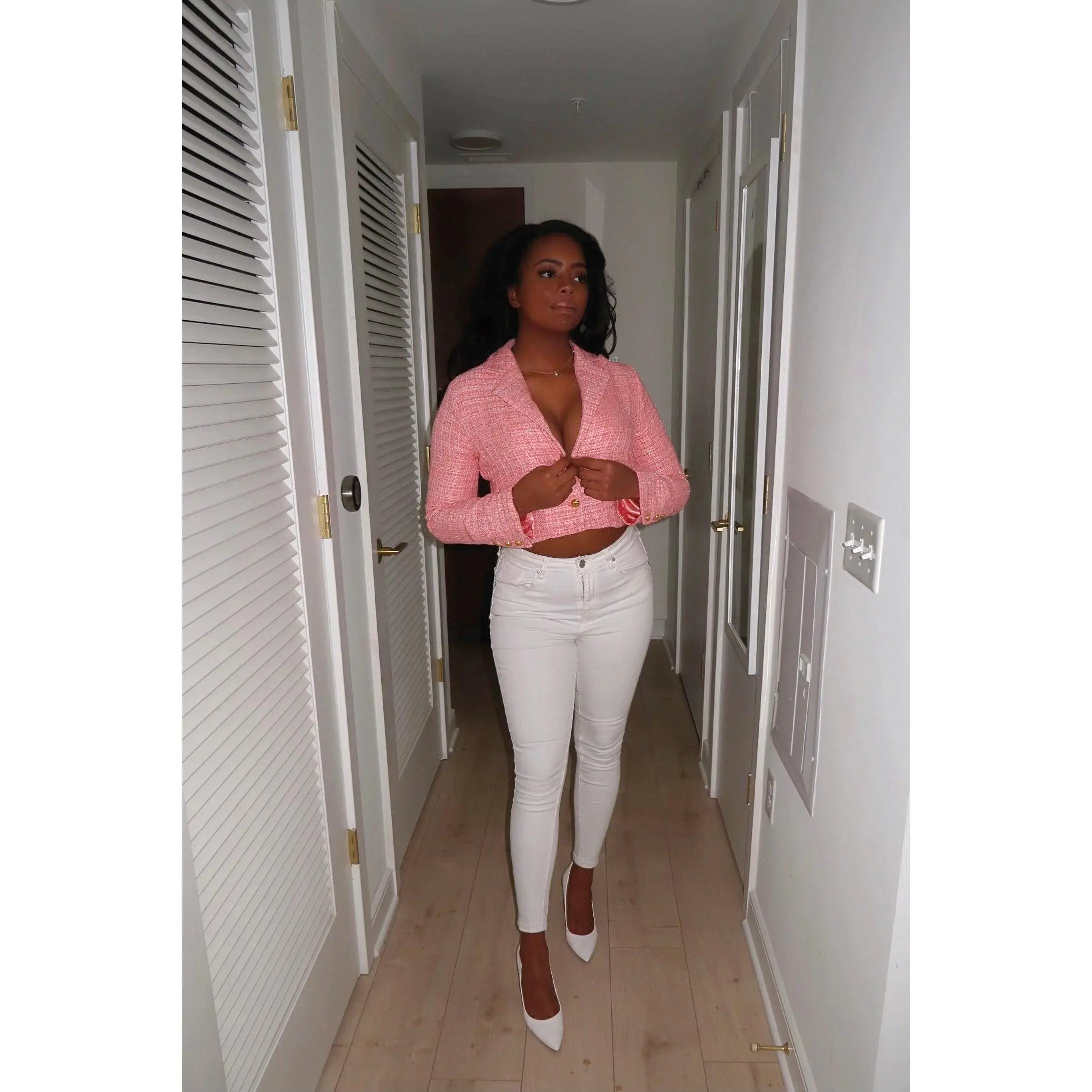Portia Tweed Blazer | Pink