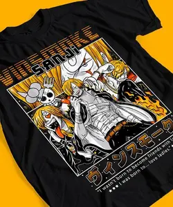 One Piece Anime T-shirt & Sweatshirt, Sanji Vinsmoke Life Text Graphic Tee, Vintage Oversized Unisex Streetwear, Manga Gifts for Him Her