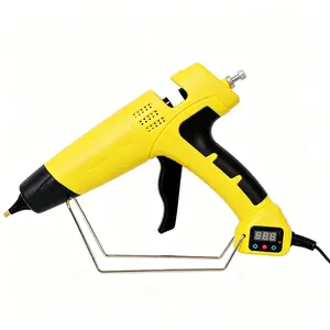 550W Hot Glue Gun With Digital Display , Temperature Adjustable Professional Glue Gun with 4 Replacement Nozzles, DIY Craft Repair Thermo Tool with 24Pcs Highly Viscous Glue Sticks
