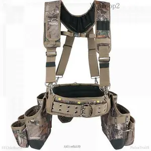 Camo Tool Belt with Suspenders Camouflage Tool Bag Supenders Framers Comb Apron Tool Belt Construction Tool Pouch Suspenders Heavy Duty Carpenter Suspension Rig for ElectricianPulseTrail5AAGlowHub30XXBloop210