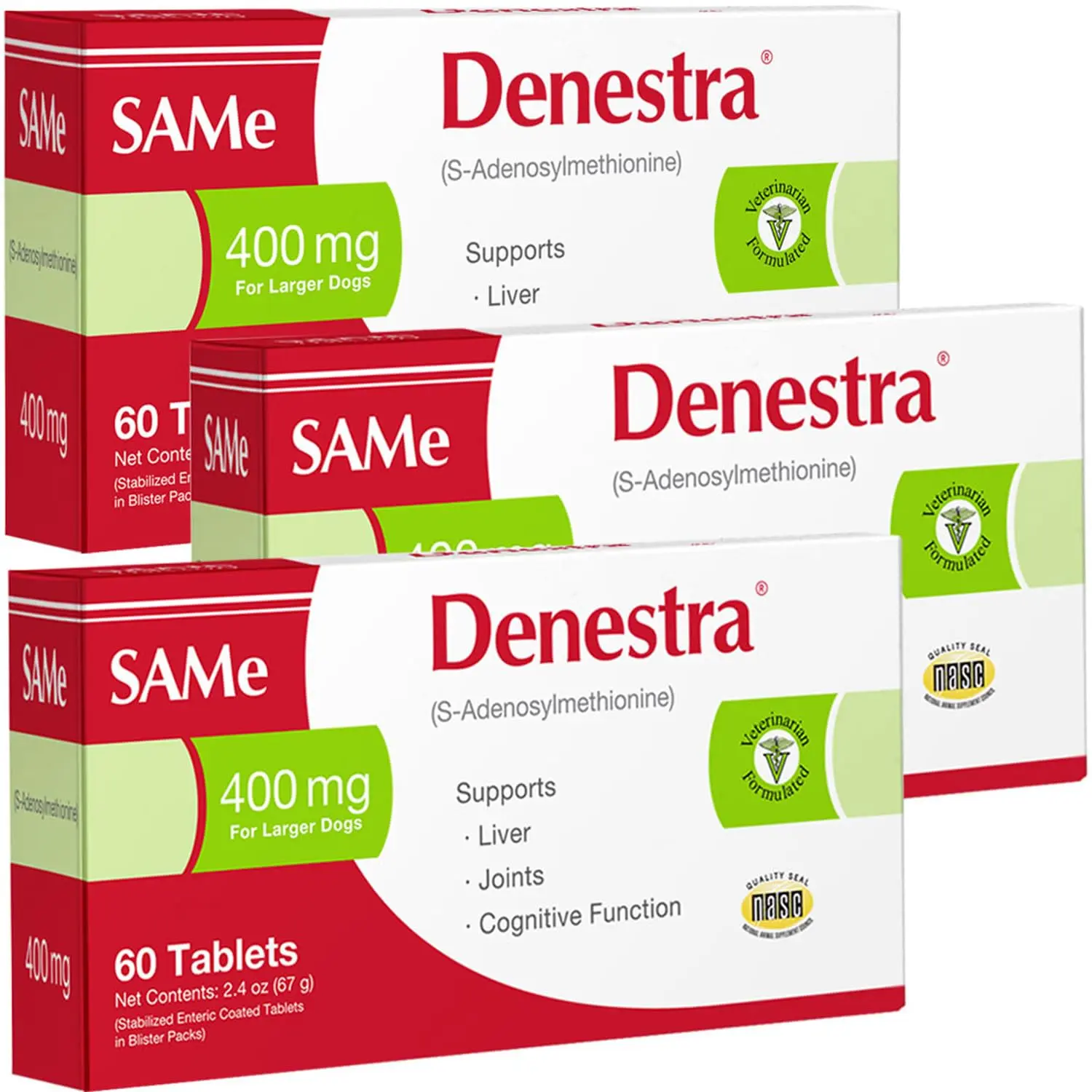 Denestra S-Adenosyl-L-Methionine for Cats & Dogs Liver, Joint & Cognitive Support Tablets 400mg