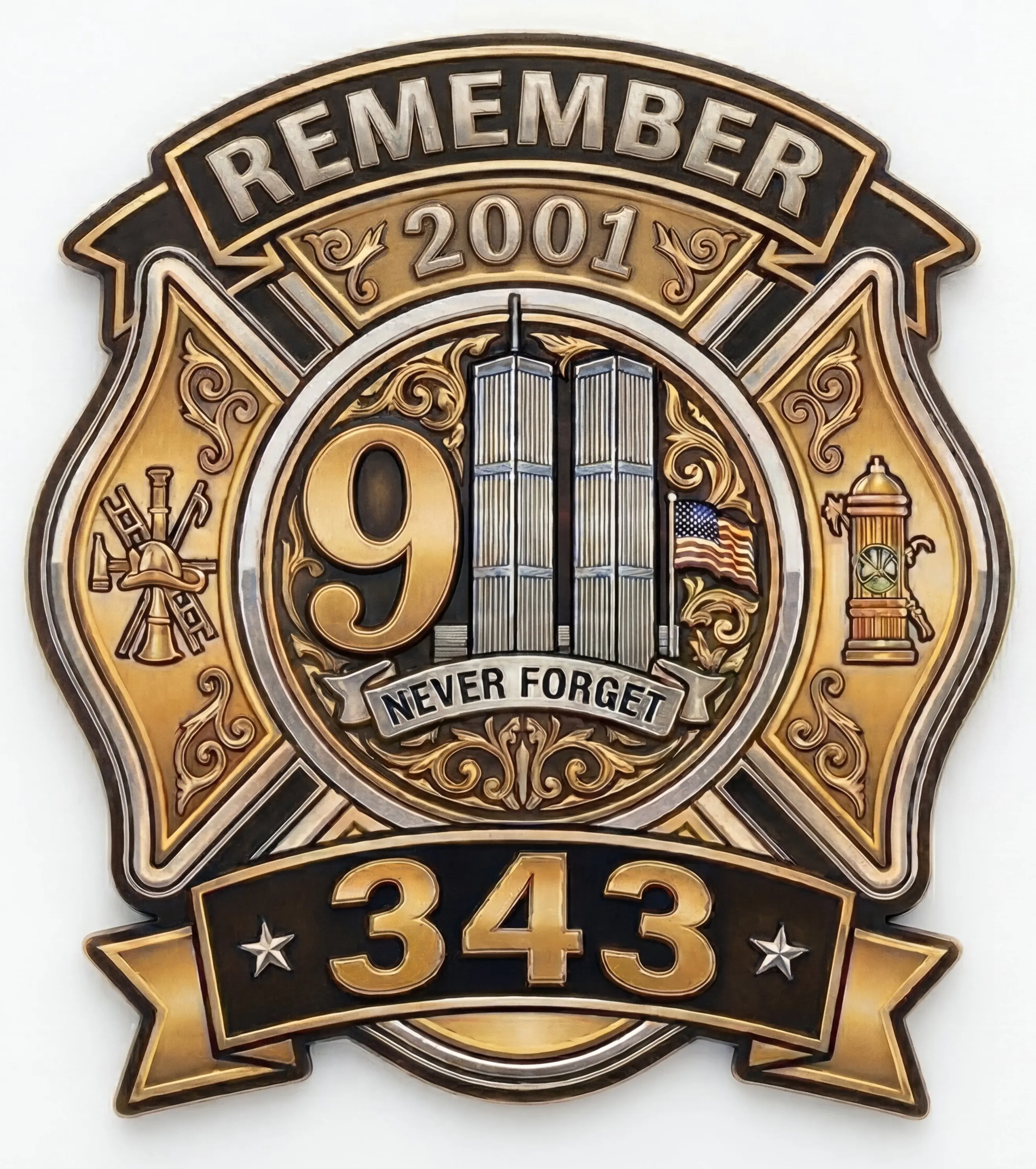 Remember 911 Towers Window or Helmet Decal TT