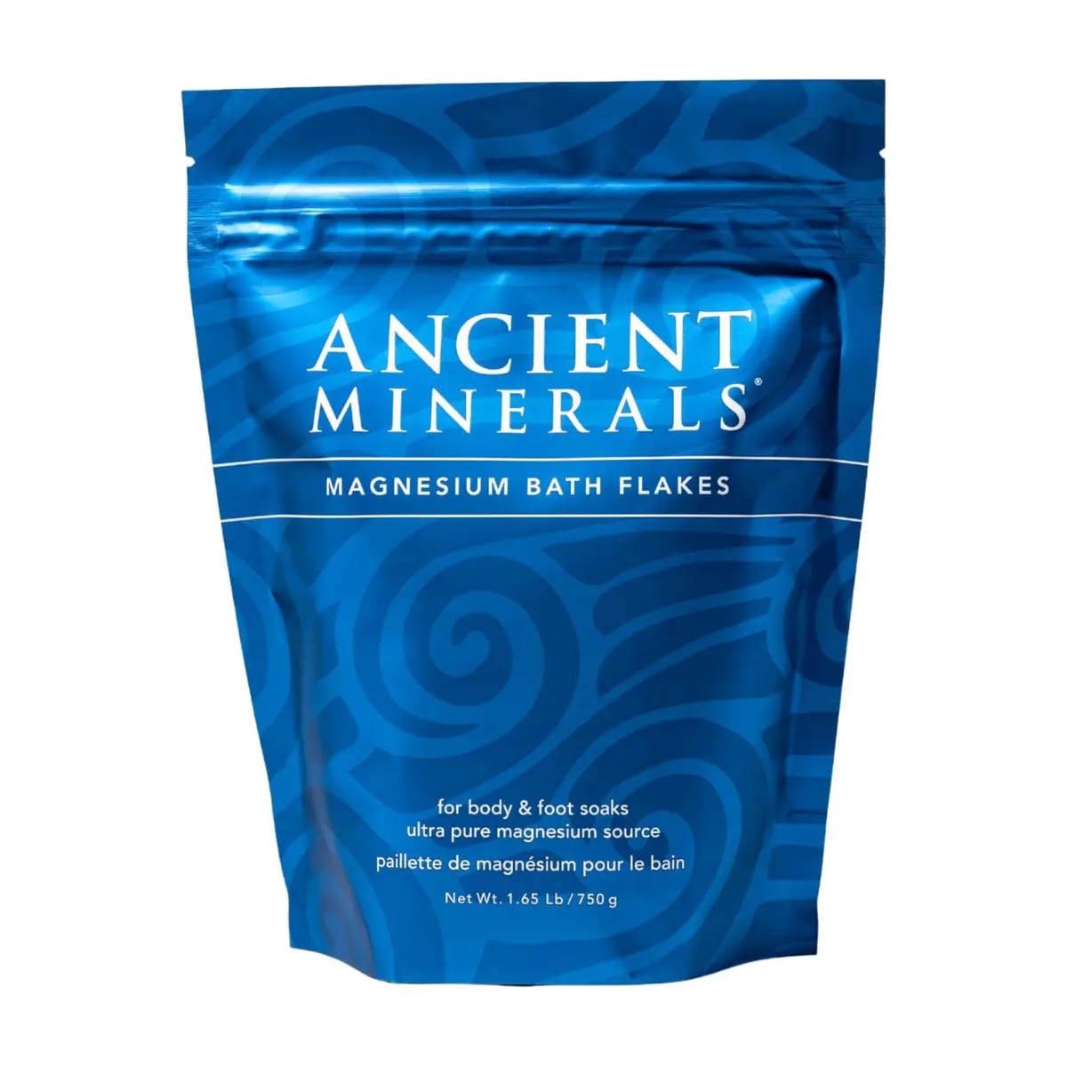 Ancient Minerals Magnesium Bath Flakes of Pure Genuine Zechstein Chloride - Resealable Magnesium Supplement Bag that Will Outperform Leading Epsom Salts 1.65 lbs