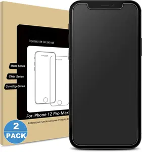 2 Pack Matte Glass Screen Protector for  12 Pro Max Anti-Glare & Anti-Fingerprint Tempered Glass Clear Film Case Friendly Bubble Free for  12 Pro Max 6.7-inch (2020)-Smooth as Silk