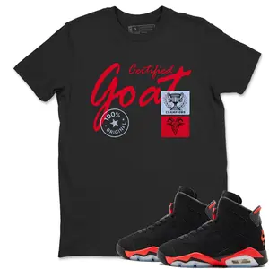 Unisex T-shirt To Match Sneakers Jordan 6 Reverse Infrared - Certified Goat. 100% Cotton for Casual Wear. Comfortable Summer Unisex T-Shirt to match Jordan Sneaker. Streetwear Style. urban outfitters