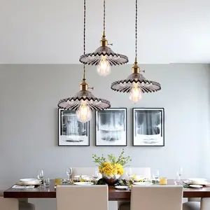 Three Headed Anthracite Flower Glass Chandelier - Adjustable Length/E26 Base