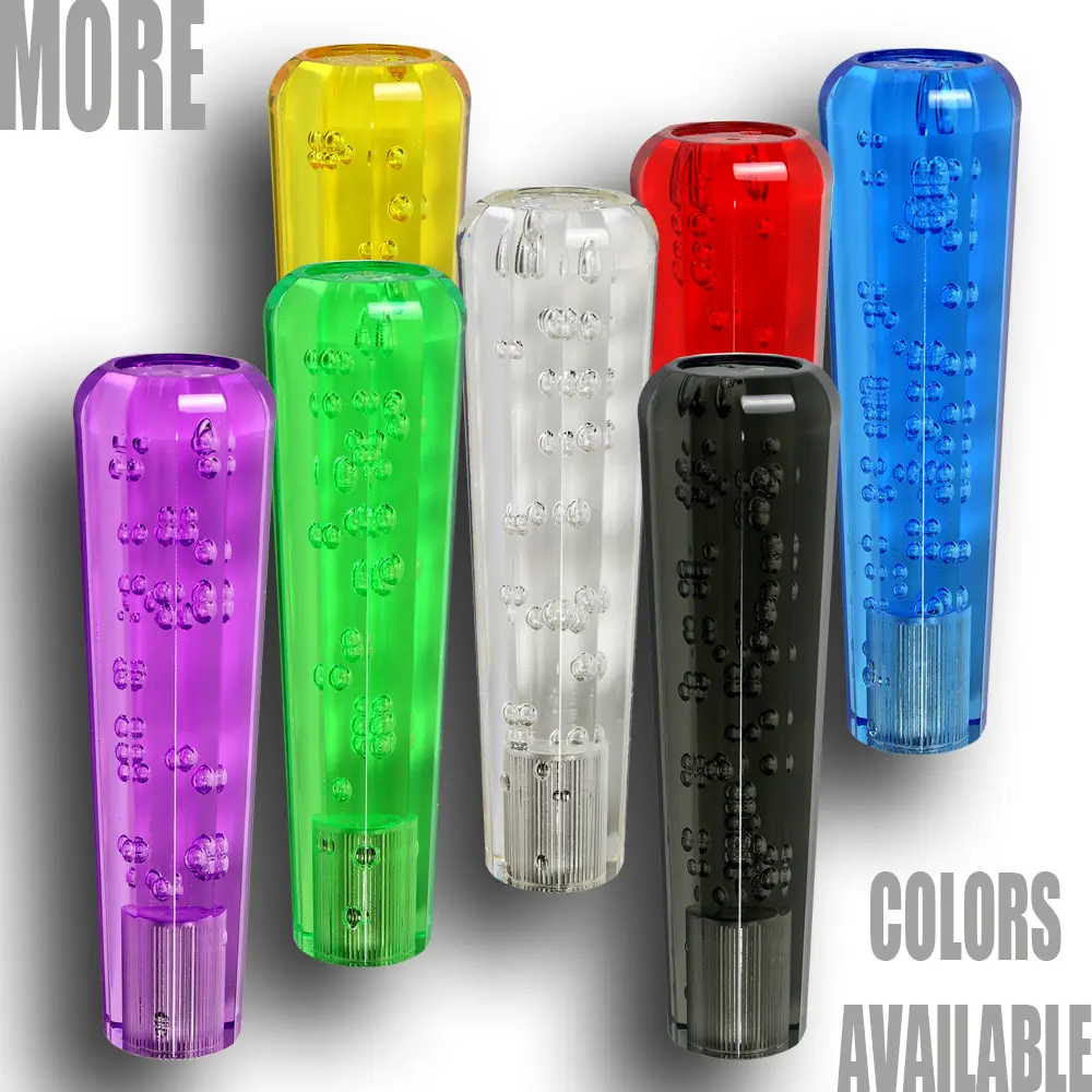 Universal 150mm VIP Shift Knob Stick Crystal Transparent Bubble Throw Gear Shifter, M8x1.25, M10x1.25, M10x1.5, M12x1.25 Adapters