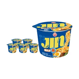 OTTOGI Jin Ramen Bowl Mild 6ct 3.88oz Each - Korean Instant Noodle Value Pack, Savory Quick Meal
