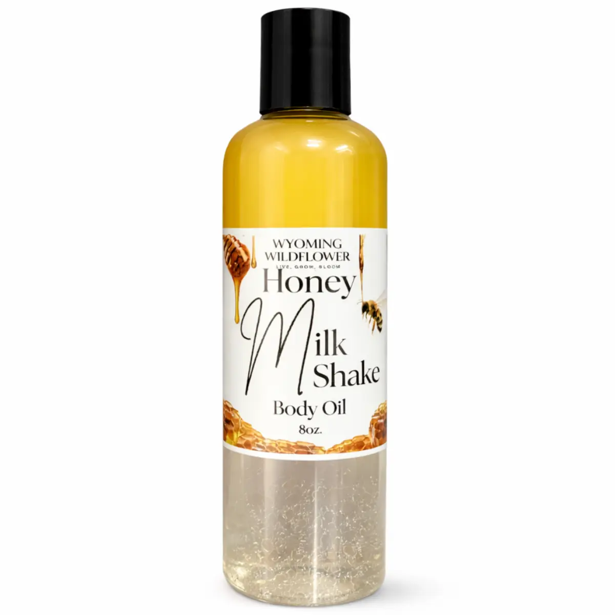 Honey Milk Shake Body Oil- Shake-to-Activate Hydration, Body Oil, Honey Body Oil, Massage Oil, Wyoming Wildflower
