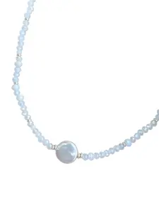 White Crystal Pearl Necklace