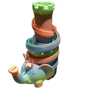 3D Printed Castle Quarter Track Piggy Bank - Colorful Design, Ideal for Decorative Use, Unique Piggy Bank Storage Container
